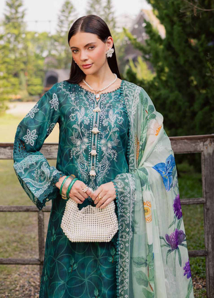 Gardenia by Nureh Unstitched Embroidered Lawn 3 Piece Suit NU26UGL NSG-210 - Summer Collection