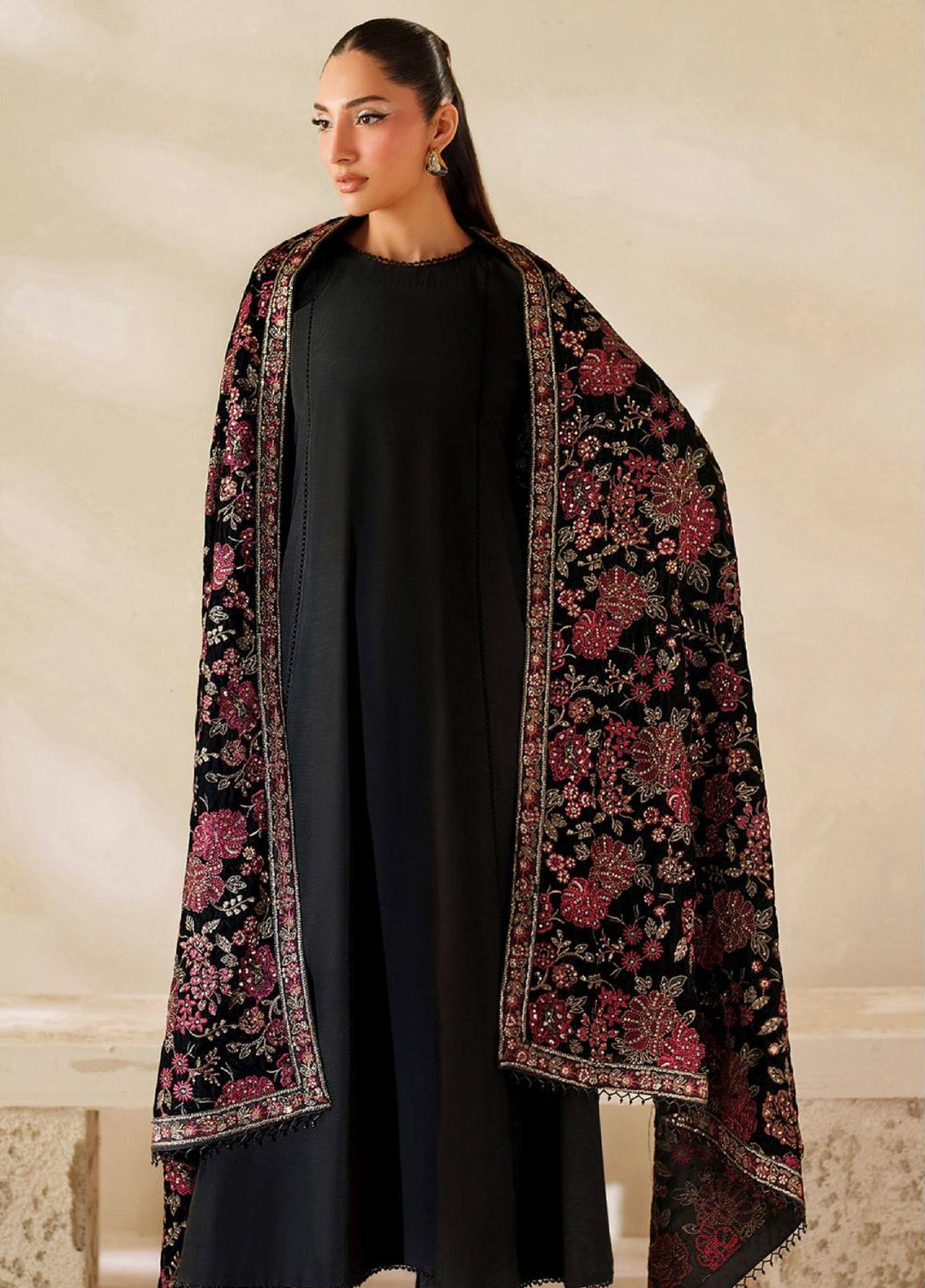 Zarif Unstitched Embroidered Raw Silk Suits 3 Piece ZRF25UF  ZRF-VS-03 - Festive Collection