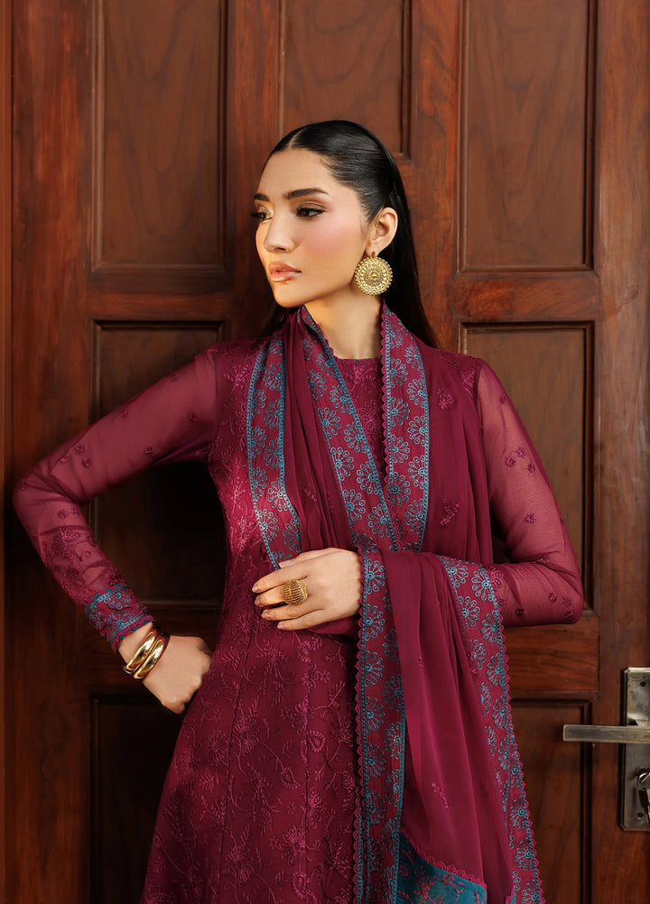 Nourah by Zarif Unstitched Embroidered Chiffon 3 Piece Suit ZR26UCN Nourah MAHAL ZF/ZQH/MAHAL 04 - Festive Collection