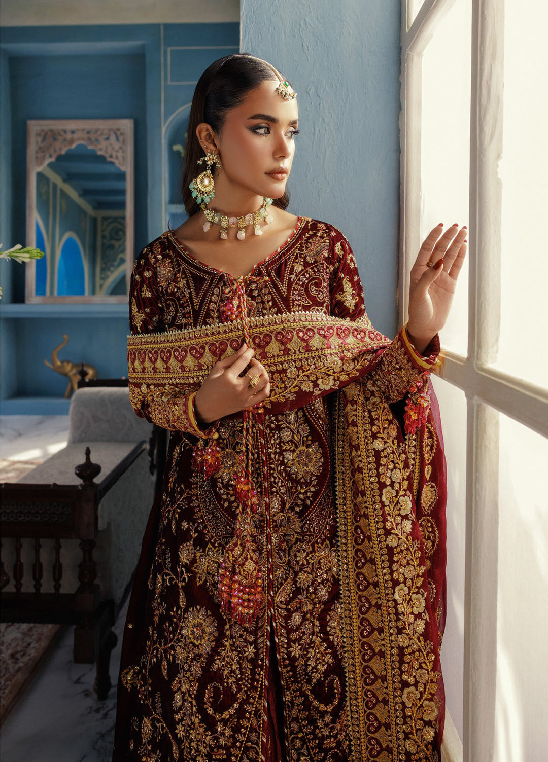 AIK Udaipur Velvet Unstitched Luxury Embroidered 3 Piece AIK25 D-05 - Formals Collection