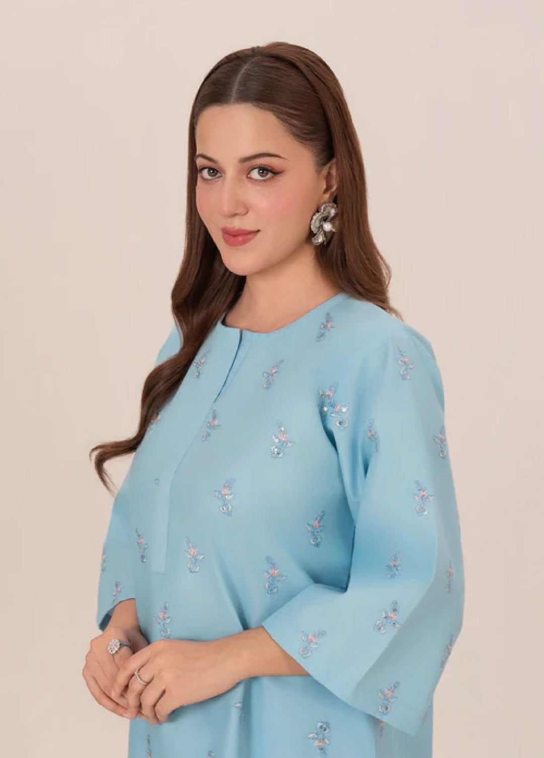 The Basic by Chandan Nagri Women Pret Co Ord Set Lawn Solids 2 Piece Mira - Summer Collection