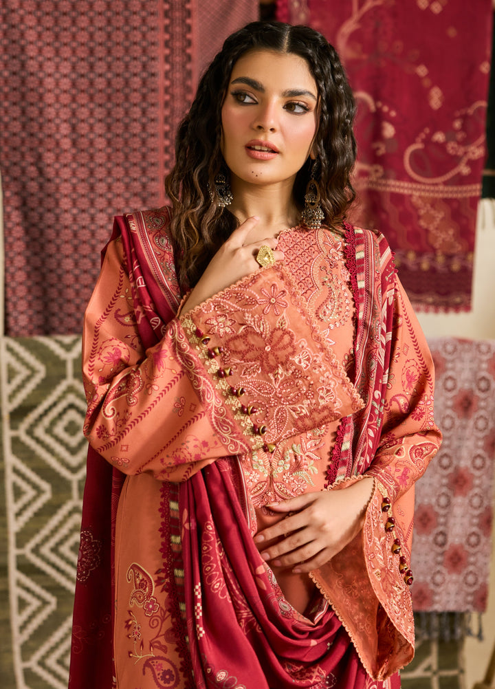 Zync by Florent One Nation Unstitched Khaddar Embroidered Suits 3 Piece FL25ON FL-9B - Winter Collection
