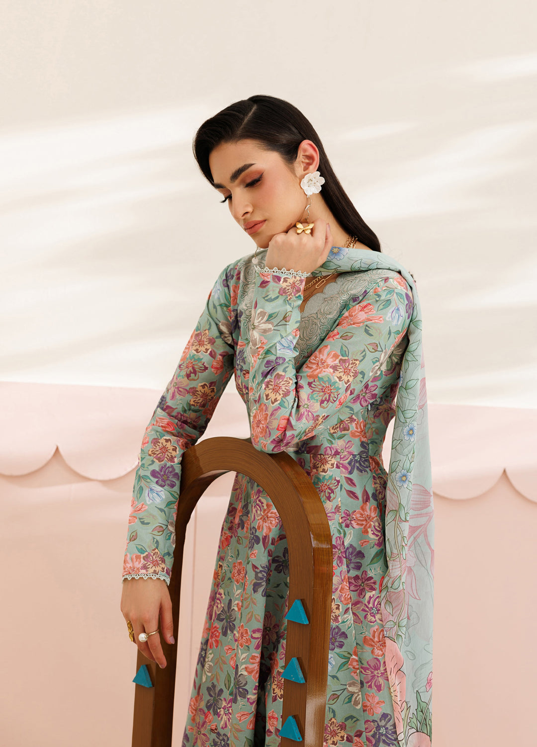 Azzal Unstitched Printed and Embroidered Lawn 3 Piece Suit AZL26UPL AZL-142 - Summer Collection
