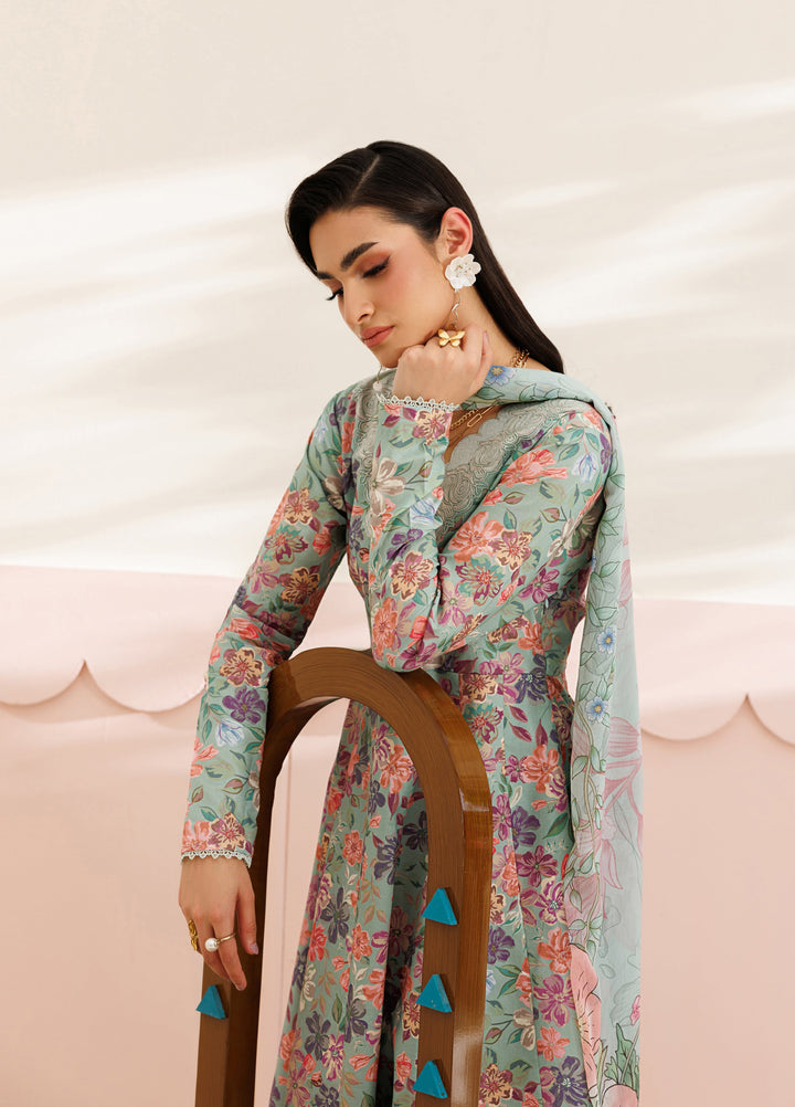 Azzal Unstitched Printed and Embroidered Lawn 3 Piece Suit AZL26UPL AZL-142 - Summer Collection