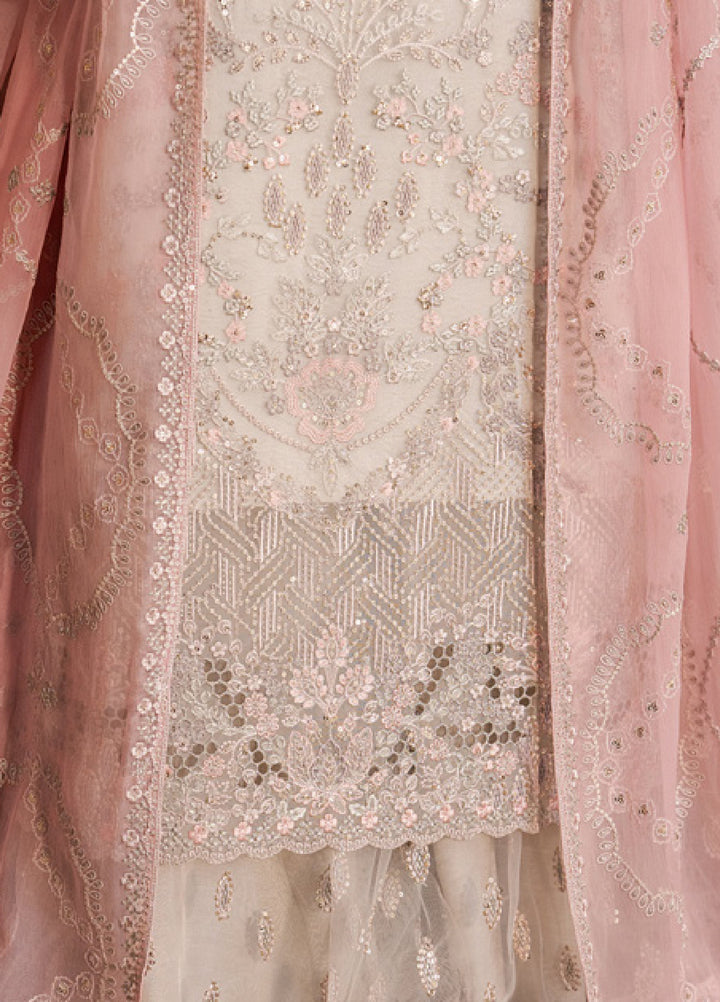Lazawal by Lavish Premium Unstitched Embroidered Chiffon 3 Piece Suit LVP26UCL Pink Elegance - Festive Collection