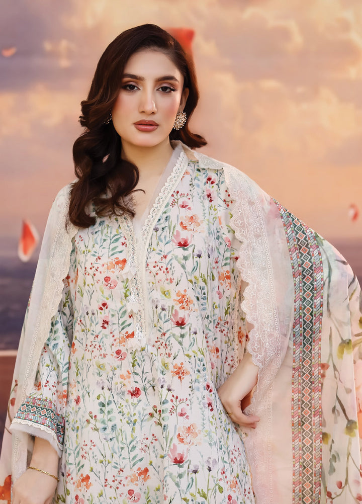 Salina by Regalia Textile Unstitched Cutwork Embroidered Lawn 3 Piece Suit RG26USCL D-2 - Summer Collection