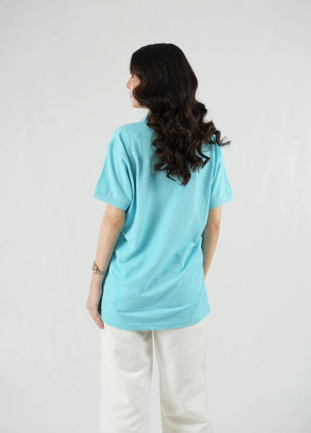 Mercato RTW Solids Cotton 1 Piece Sky Blue Polo Shirt