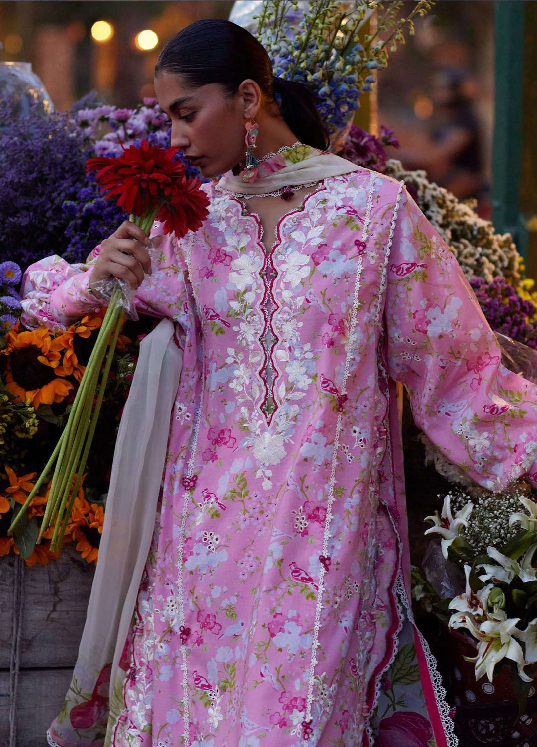 Wild Flower by Zaha Unstitched Embroidered Lawn 3 Piece Suit ZK26UWL ZF26-03 Peony Reverie - Festive Collection