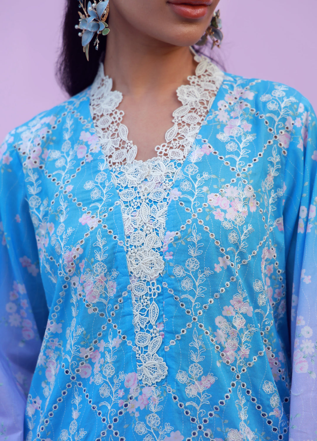 Mirha by Sahar Unstitched Embroidered Lawn 3 Piece Suit SS1-26-42 Indigo Amethyst - Summer Collection