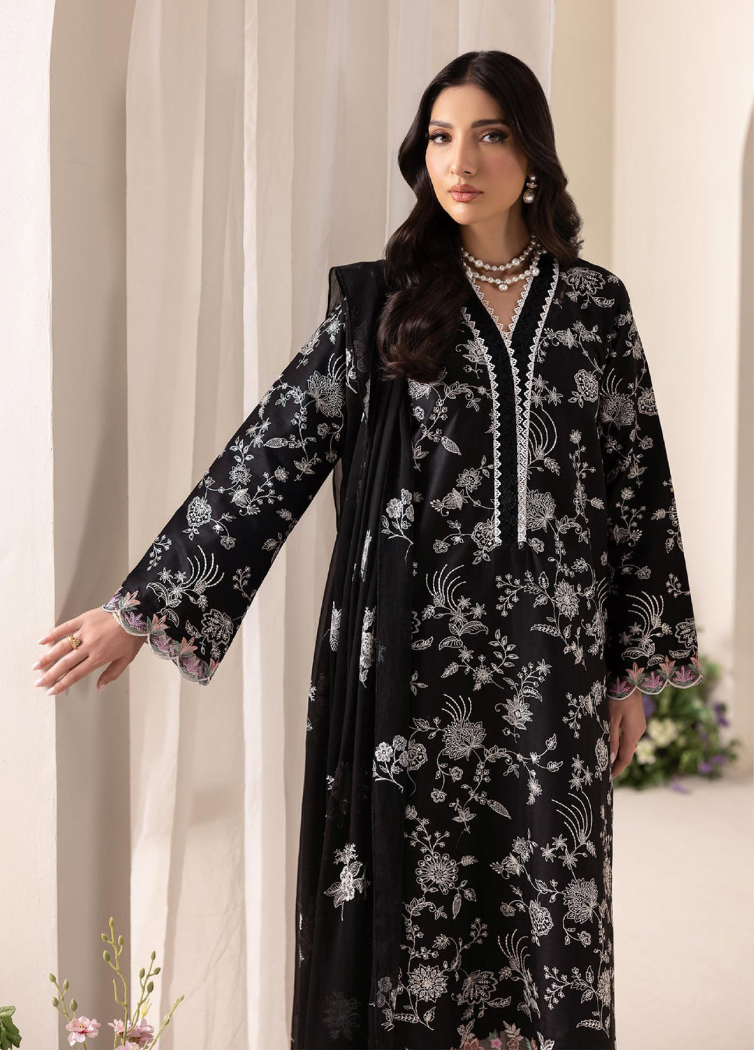 RajBari Exclusive Unstitched Embroidered Lawn 3 Piece Suit RB26UE D-10 - Summer Collection