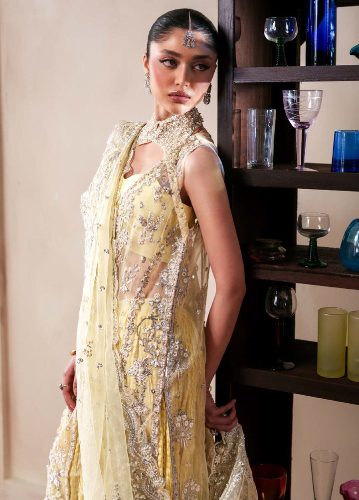 Starlet Jewels by Emaan Adeel Unstitched Embroidered Organza 3 Piece Suit EA26USF Lemon Quartz - Festive Collection