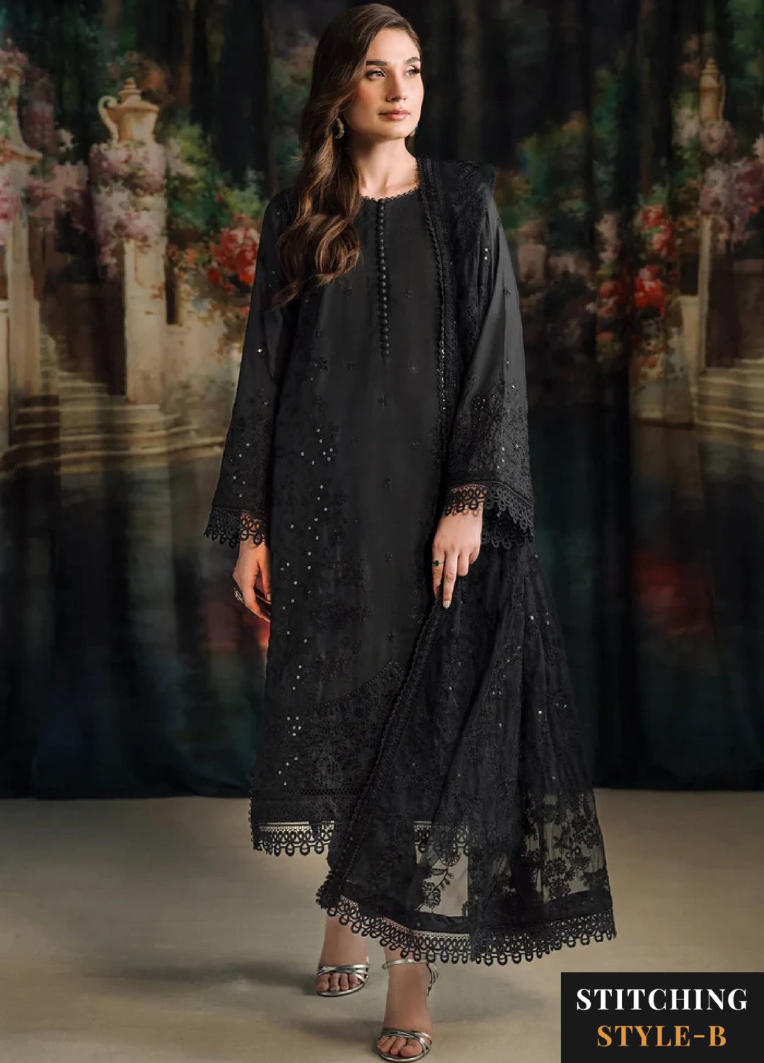 Zarif Women Unstitched Embroidered Raw Silk 3 Piece Suit ZR26UFC ZRF-RW-02 ZIVAH - Festive Collection