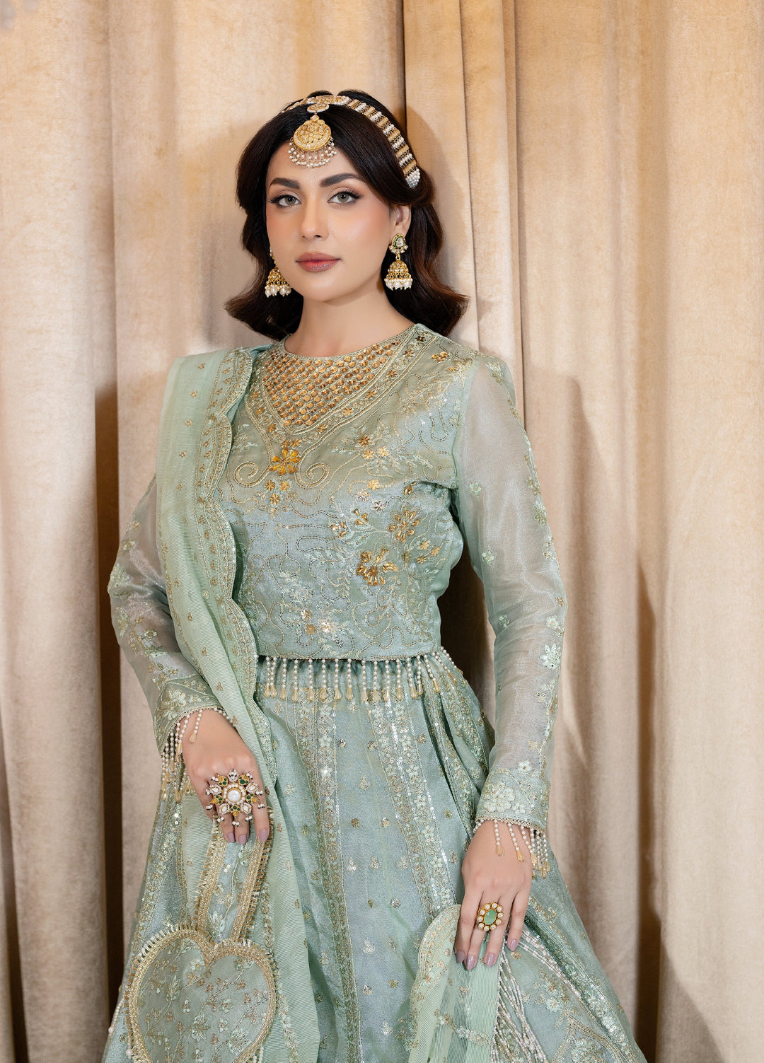 Maah-e-Noor Raum by Sarb Unstitched Embroidered Zari Tissue 3 Piece Suit RS26UMN MWF-07 - Wedding Collection