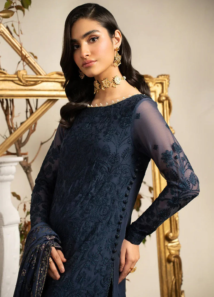 Zarif Women Unstitched Embroidered Chiffon 3 Piece Suit ZR26UFC ZRN 08 JESSY - Festive Collection