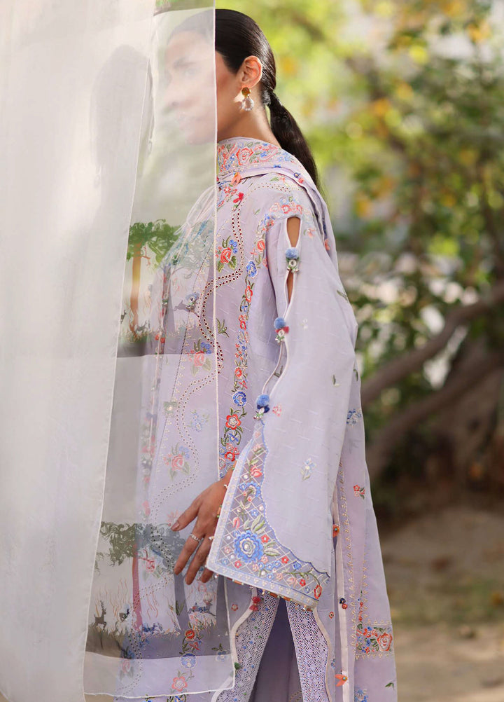 Wild Flower by Zaha Unstitched Embroidered Lawn 3 Piece Suit ZK26UWL ZF26-11 Periwinkle Muse - Festive Collection