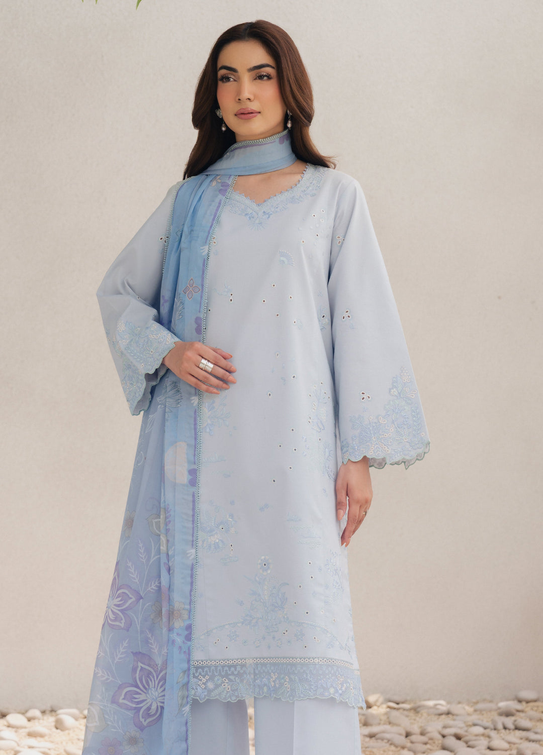 Eclat Premium by Seran Unstitched Embroidered Lawn 3 Piece Suit SN26ULE Eloire D-02 - Summer Collection