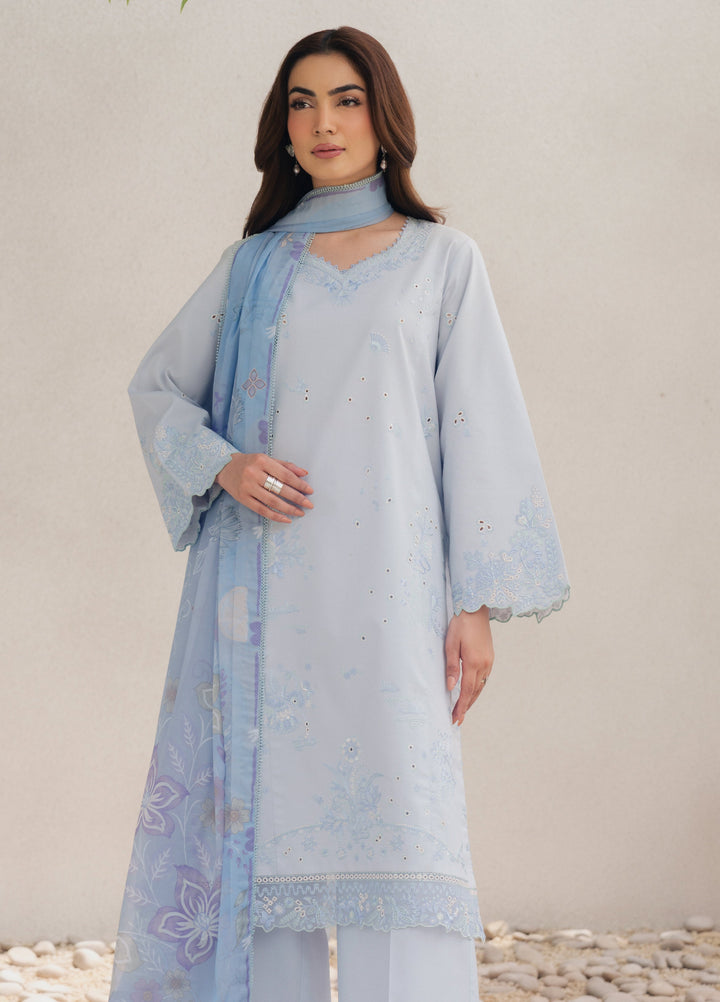 Eclat Premium by Seran Unstitched Embroidered Lawn 3 Piece Suit SN26ULE Eloire D-02 - Summer Collection