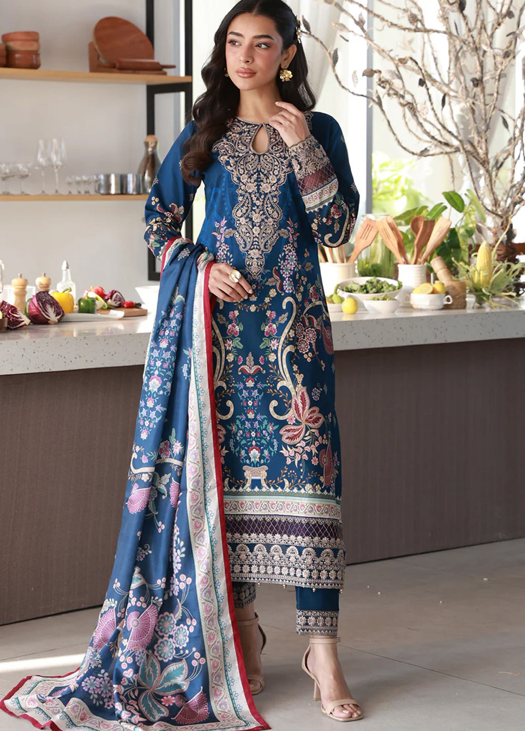 Delia by Gulaal Unstitched Embroidered Lawn 3 Piece Suit GL26UD D-10 Onyxa - Summer Collection