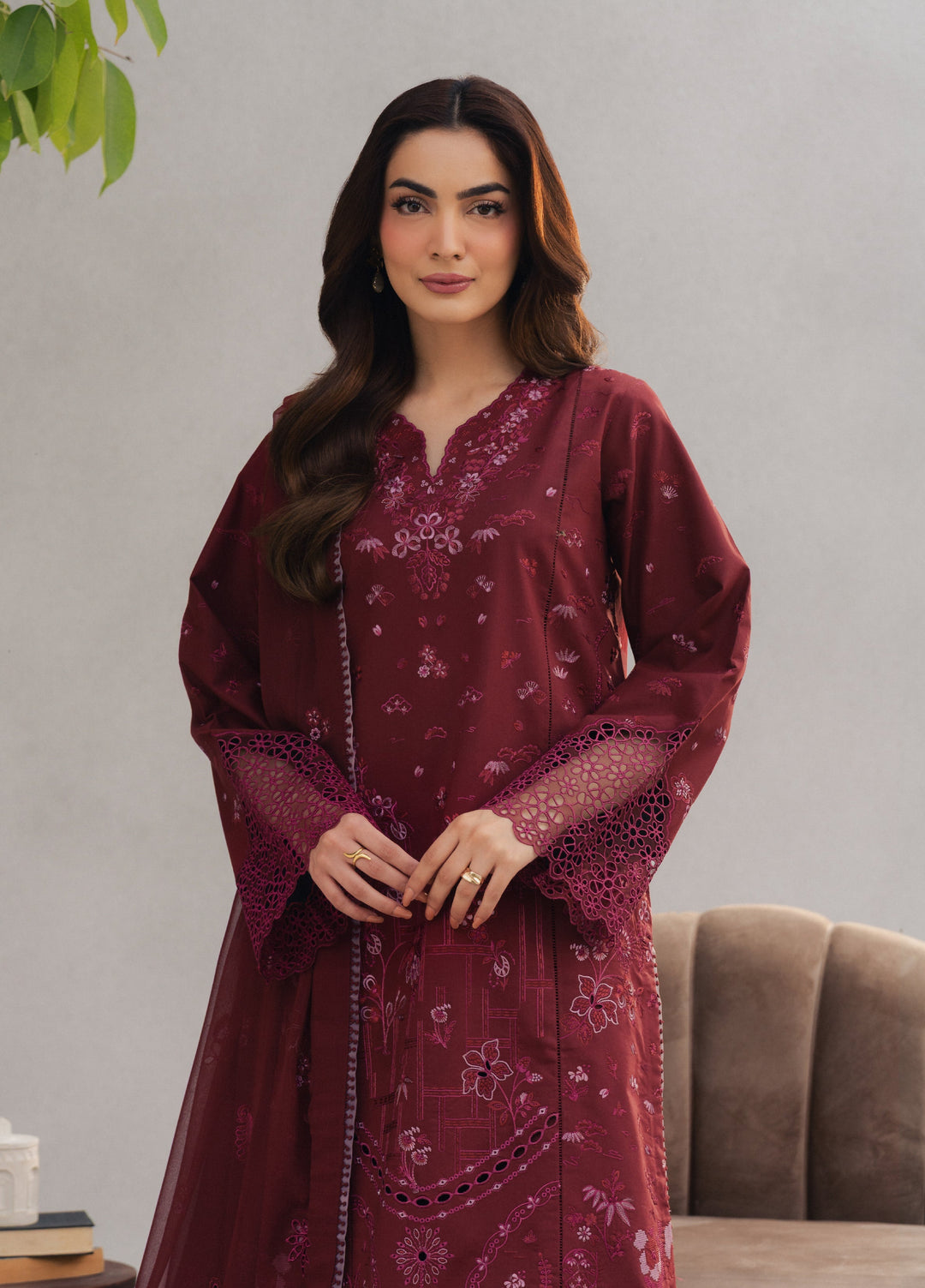Eclat Premium by Seran Unstitched Embroidered Lawn 3 Piece Suit SN26ULE Amoire D-04 - Summer Collection