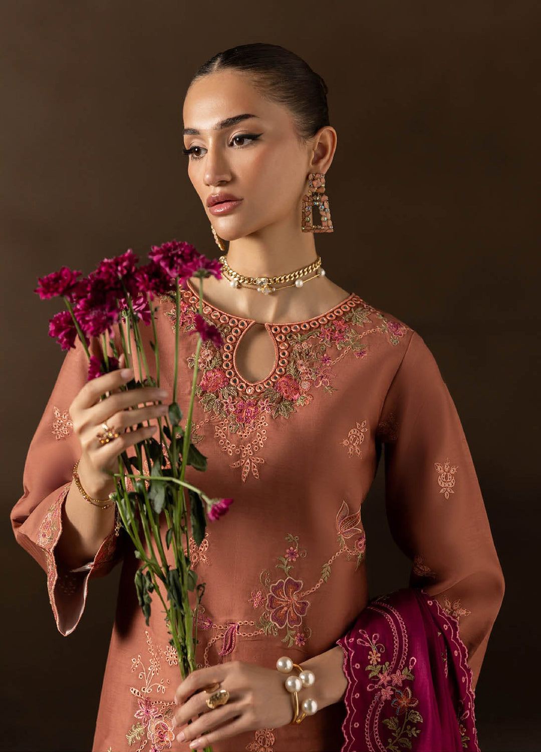 Sareen by Rajbari Unstitched Premium Viscose Chikankari 3 Piece RB25SC D-12 - Winter Collection