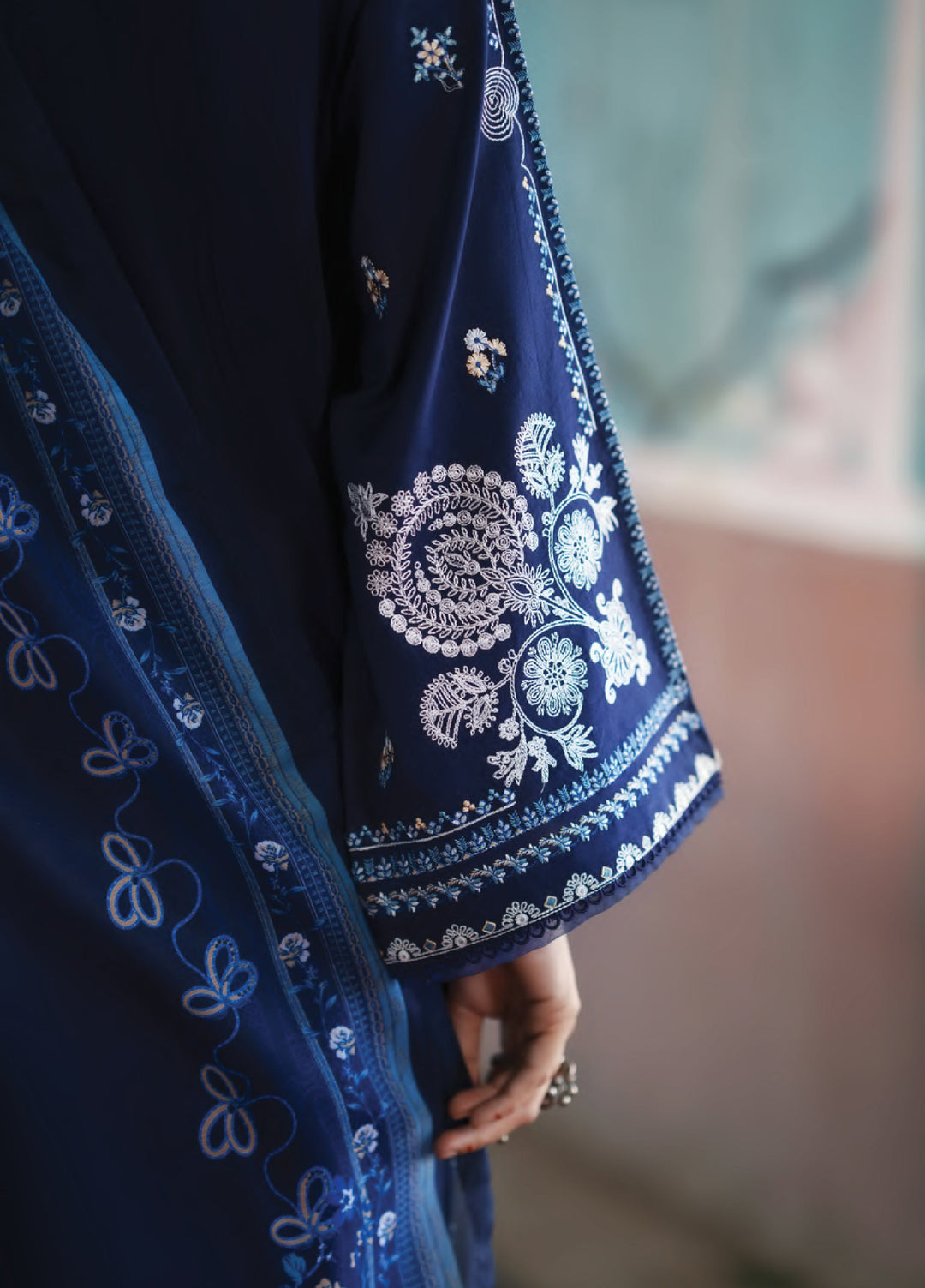 Before Sunset by Casual Lite RTW Embroidered Cotton Lawn 3 Piece Suit CL26PBS Azure Bloom - Casual Collection