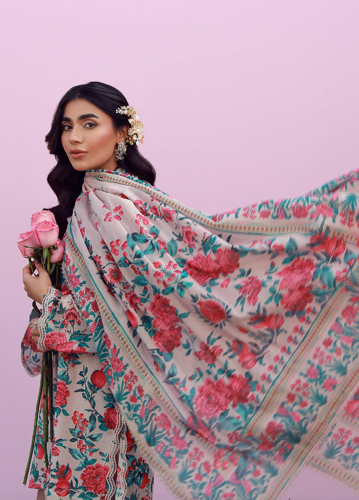 Mirha by Sahar Unstitched Printed Lawn 3 Piece Suit SS1-26-16 Ivory Bloom - Summer Collection