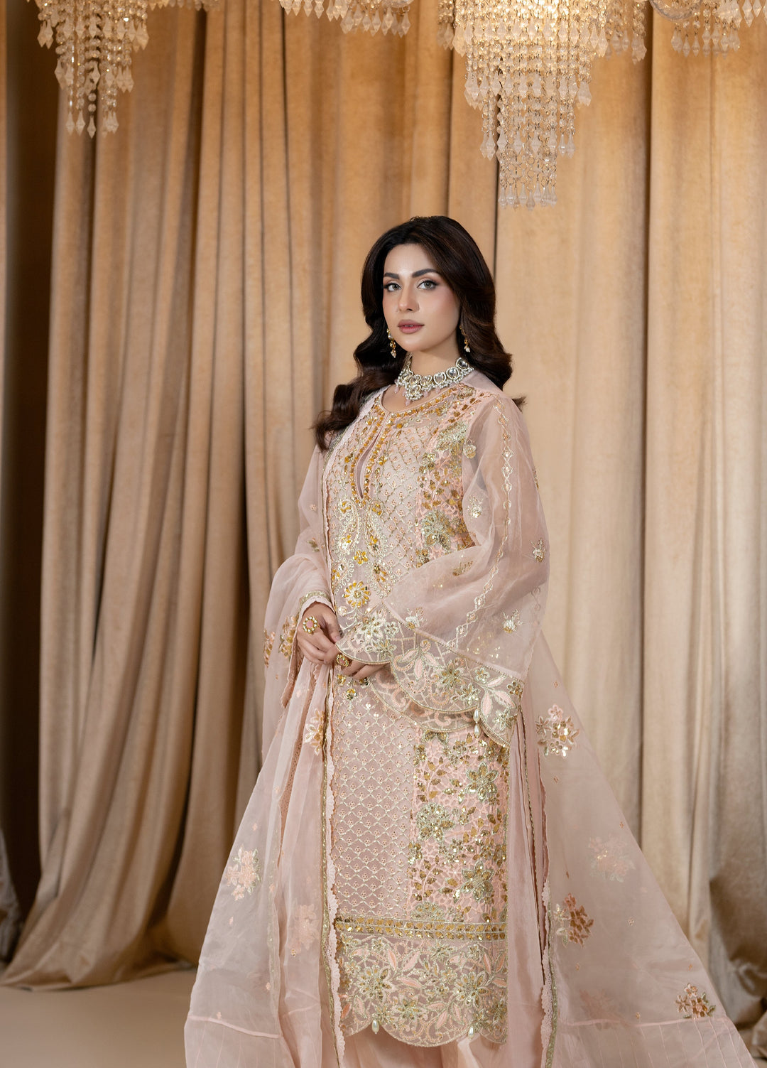 Maah-e-Noor Raum by Sarb Unstitched Embroidered Organza 3 Piece Suit RS26UMN MWF-02 - Wedding Collection