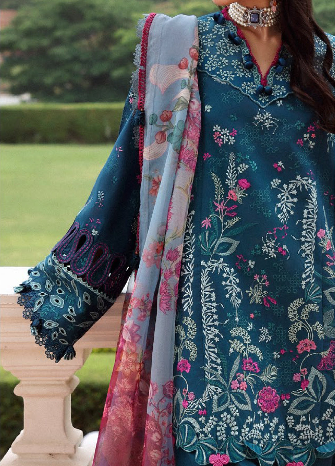Lilas by Republic WomensWear Unstitched Embroidered Lawn 3 Piece Suit RW26ULL D-5A - Eid Collection