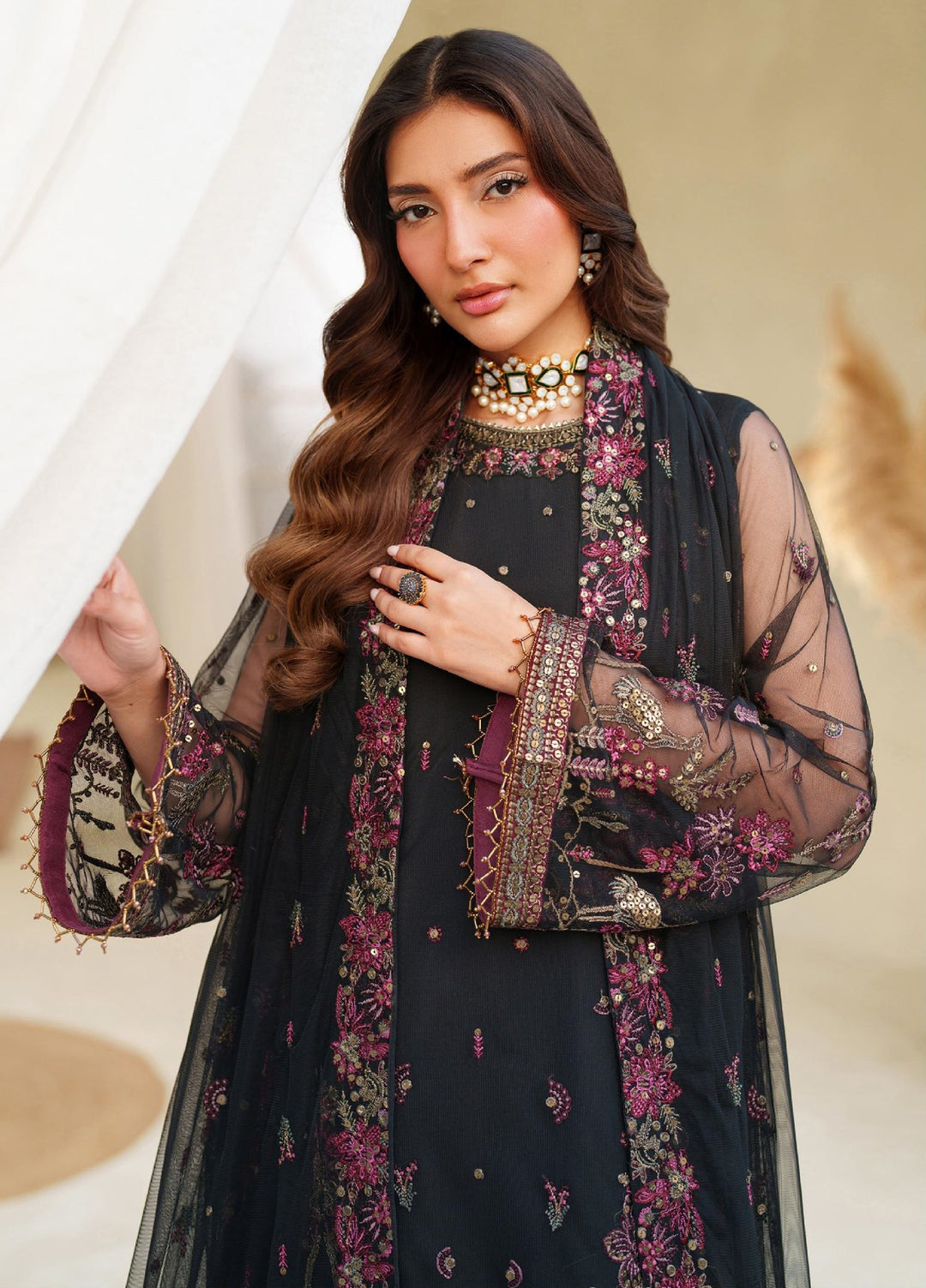 Meesa by Zarif Unstitched Net Embroidered Suits 3 Piece ZR25UF ZRF-ML-05 JEMIHA - Winter Collection