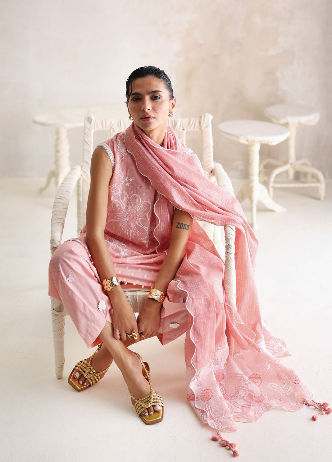 The Luxe by Gul Ahmed Unstitched Embroidered Jacquard 3 Piece Suit GA26ULL Velvet Rose SP 62013 - Casual Collection