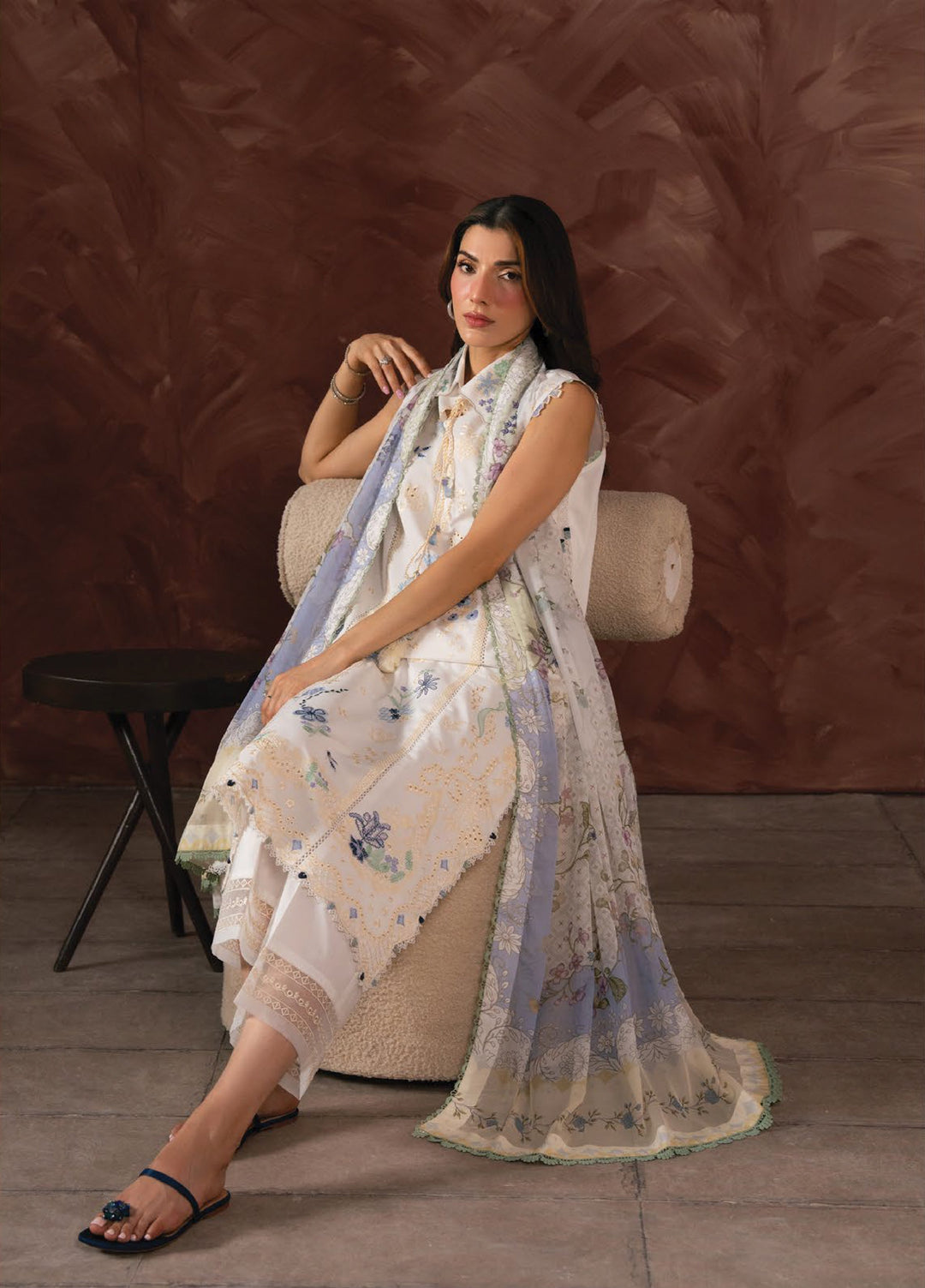 Seran Unstitched Embroidered Lawn 3 Piece Suit SN26ULLE Lyra D-05 - Eid Collection