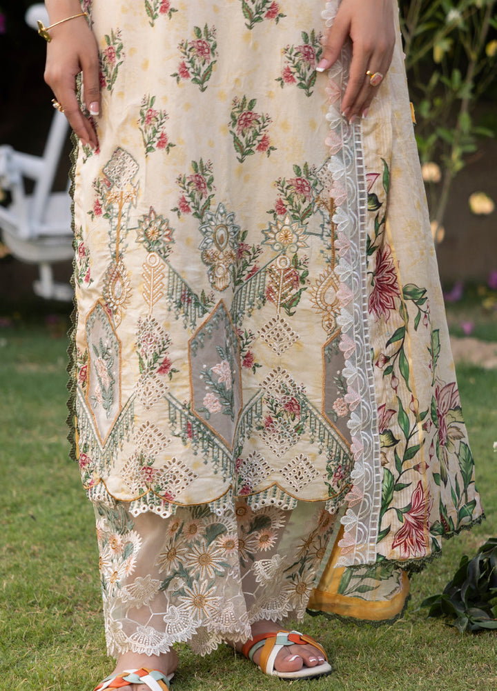 Al Zohaib Applique Kari Unstitched Embroidered Lawn 3 Piece Suit AZ26UAL D-12 - Casual Collection