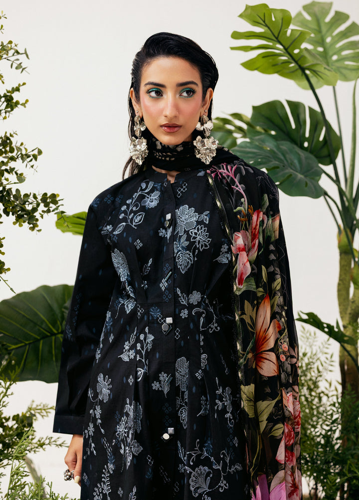 Zync by Florent Unstitched Embroidered Printkari Lawn 3 Piece Suit FL26UZP FZ-3B - Summer Collection