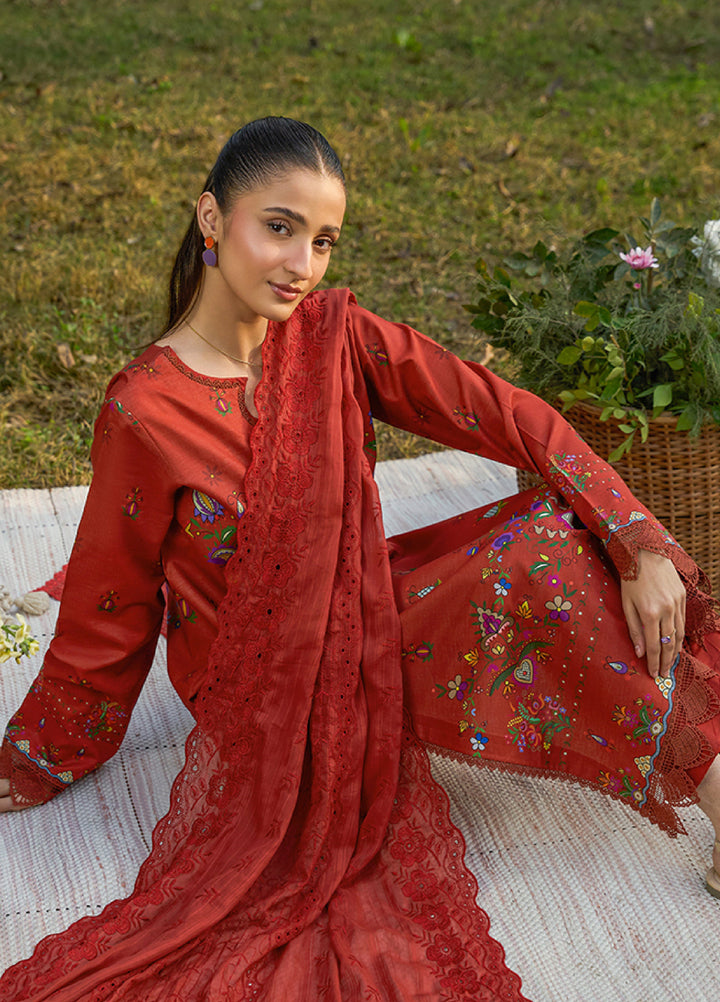 Raha Summer Prints by RajBari Unstitched Printed Lawn 3 Piece Suit RB26URS D-08 - Summer Collection