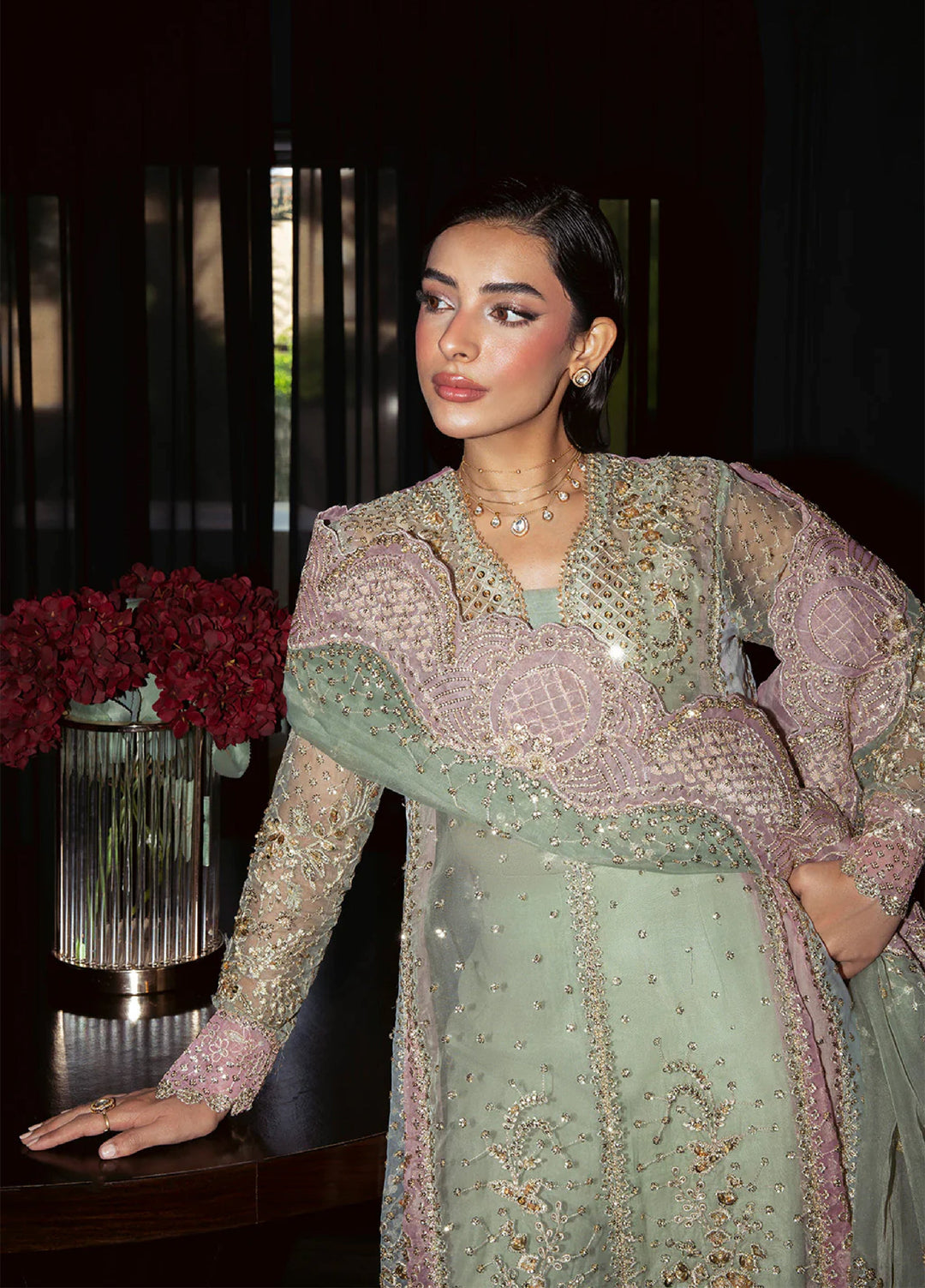 Pari Naaz by Neeshay Embroidered Net Suits Unstitched 3 Piece NSH25PW Meerab - Formals Collection