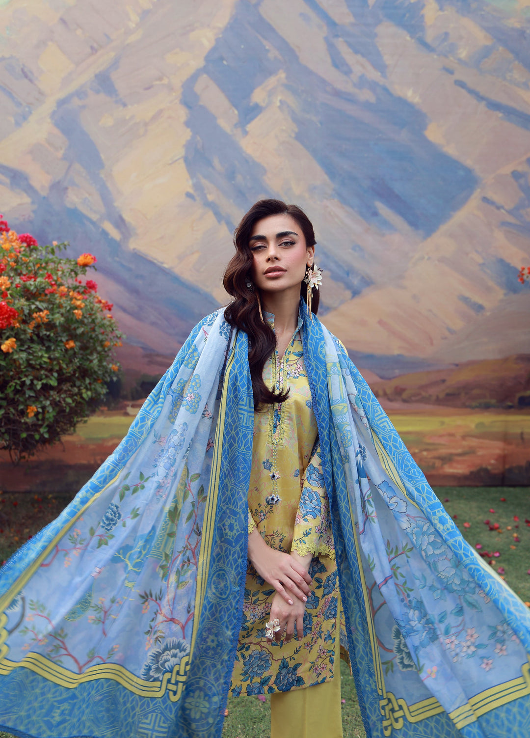 Mirha by Sahar Unstitched Printed Lawn 3 Piece Suit SS1-26-03 Butter Swirl - Summer Collection