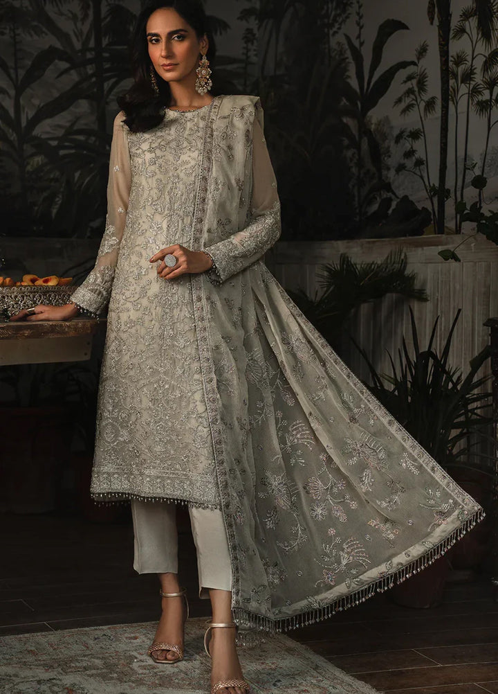 Zarif Women Unstitched Embroidered Chiffon 3 Piece Suit ZR26UFC ZLR 05 SANDY - Festive Collection
