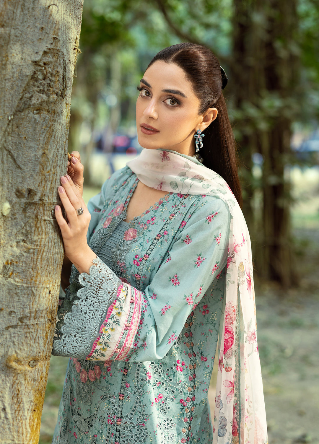 Elaf Premium Chikankari Unstitched Printed Lawn 3 Piece Suit EL26UPC ERC-2B BATIK - Summer Collection