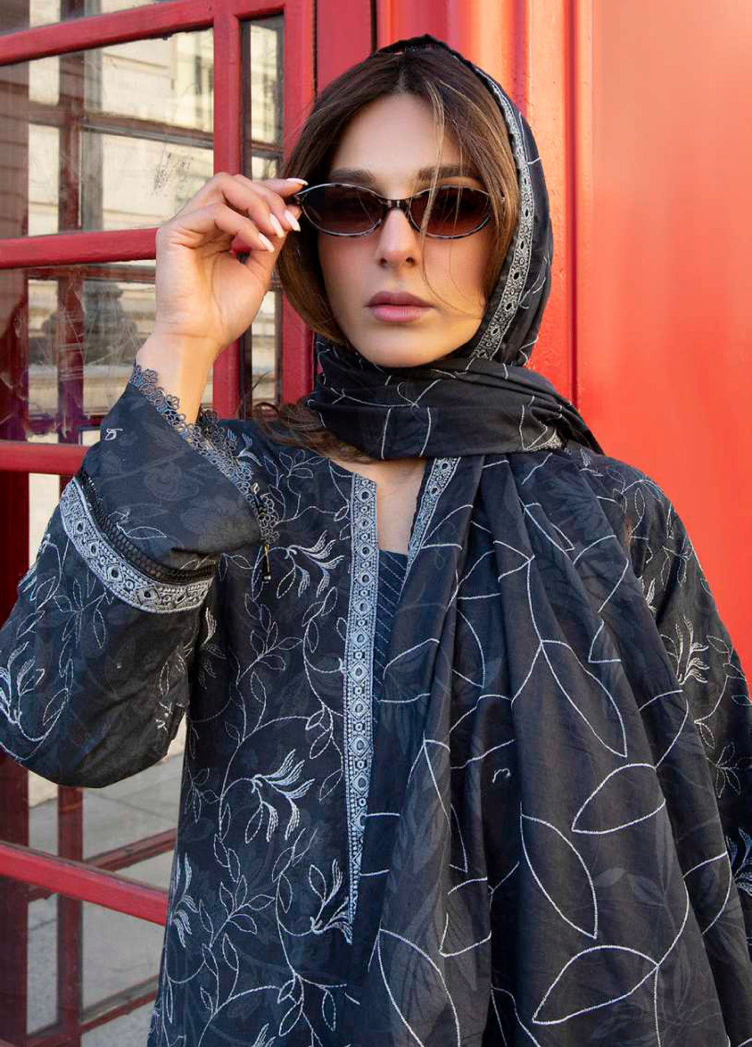 AL Zohaib Dhagakari Unstitched Embroidered Lawn 3 Piece Suit AZ26UD D-2 - Summer Collection