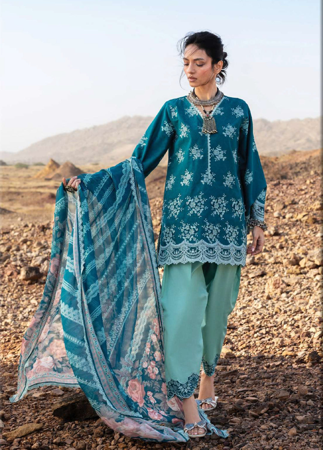Zainab Chottani Unstitched Embroidered Luxury Lawn 3 Piece Suit ZC26ULZ D-12 NISSA - Summer Collection