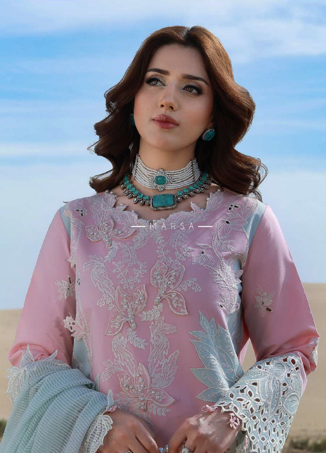 Rang Rasiya Premium Unstitched Embroidered Lawn 3 Piece Suit RR26UP D-8 Mahsa - Festive Collection