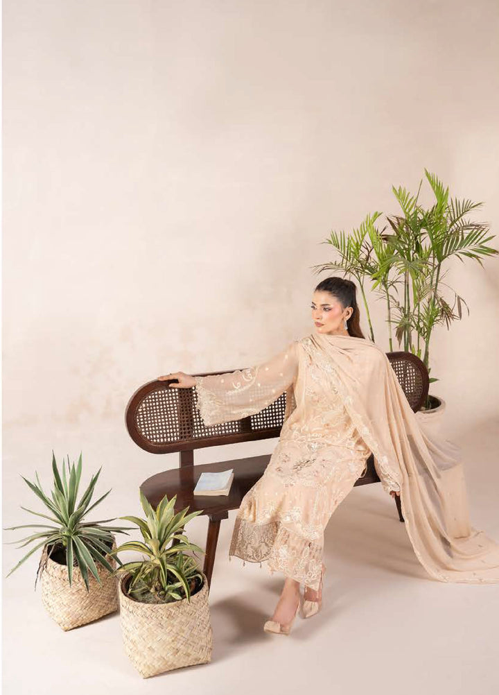 Anaya Noor by Zebtan Unstitched Embroidered Chiffon 3 Piece Suit ZB26UAN AN-09 - Festive Collection