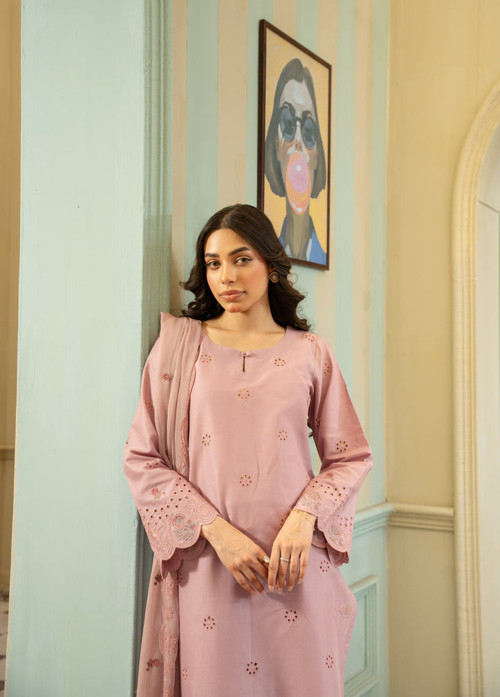 Naaz Couture Women RTW Embroidered Lawn 3 Piece Suit Tea Rose - Casual Collection