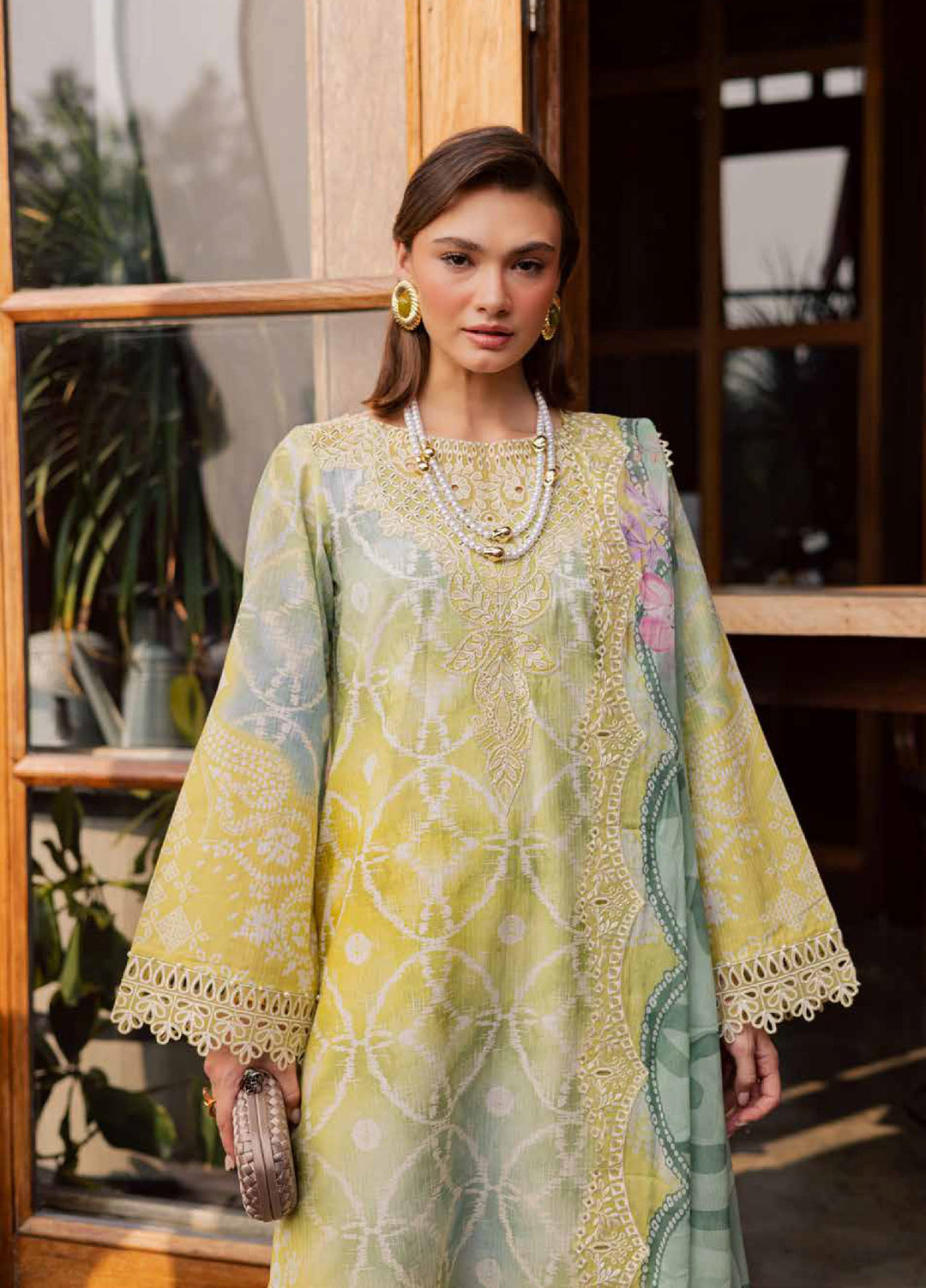 Gardenia by Nureh Unstitched Embroidered Lawn 3 Piece Suit NU26UGL NSG-207 - Summer Collection