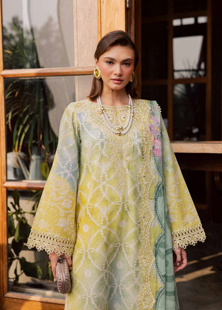 Gardenia by Nureh Unstitched Embroidered Lawn 3 Piece Suit NU26UGL NSG-207 - Summer Collection