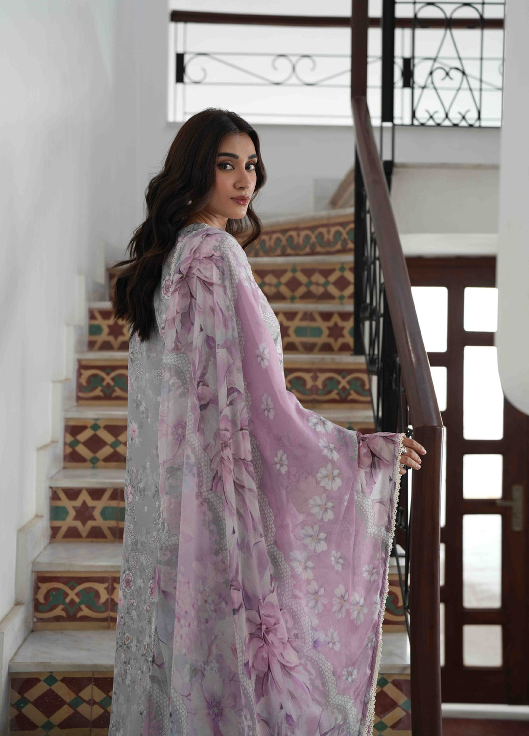 Summer Lines by Neeshay Unstitched Printed and Embroidered Lawn 3 Piece Suit NSH26ULS BLUSHMERE - Eid Collection
