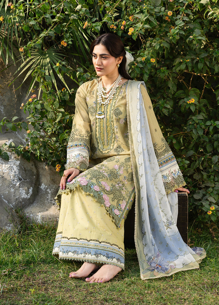 Elaf Premium Chikankari Unstitched Printed Lawn 3 Piece Suit EL26UPC ERC-8B MENAH - Summer Collection