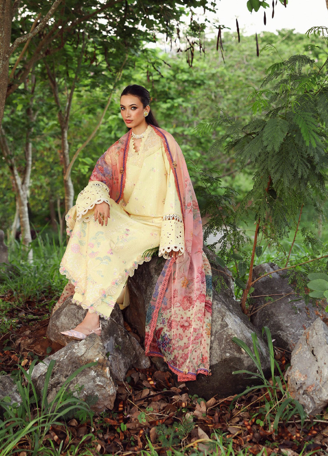 Lilas by Republic WomensWear Unstitched Embroidered Lawn 3 Piece Suit RW26ULL D-5B - Eid Collection