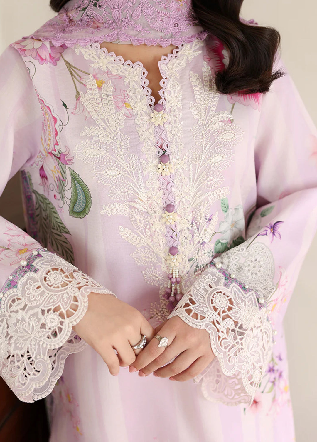 Sunlit Tales by Roheenaz Unstitched Embroidered Lawn 3 Piece Suit RN26ULS Dandelion dream RUNSS260703 - Lawn Collection