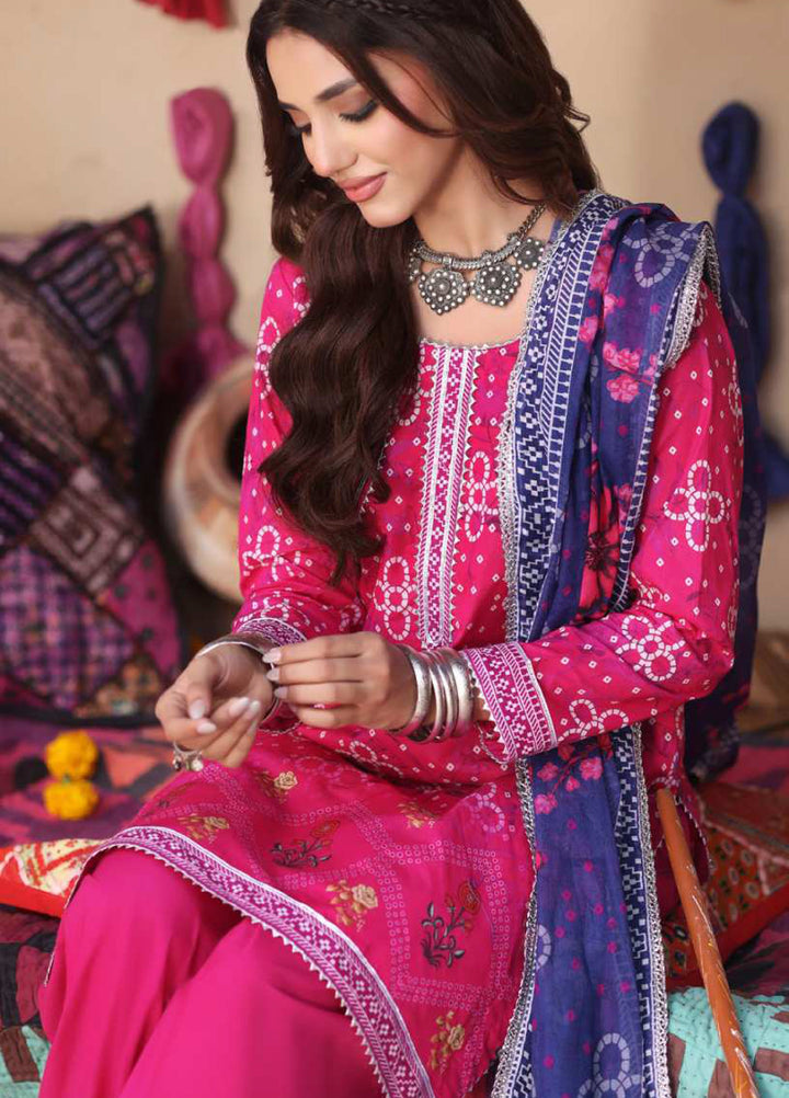 Heritage Series by AL Zohaib Unstitched Printed Chunri Lawn 3 Piece Suit AZ26UCH D-3 - Festive Collection
